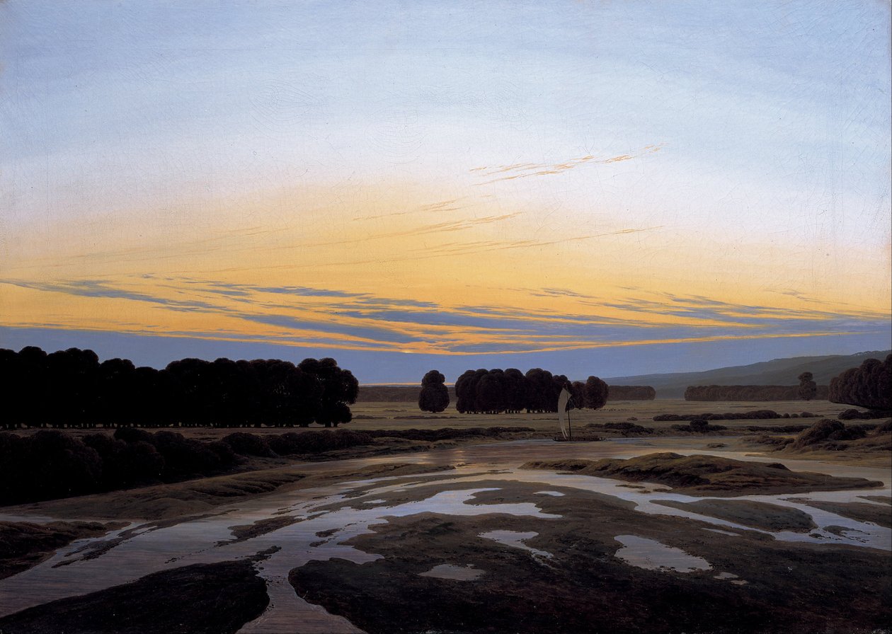 Tysk: Das Große Gehege nær Dresden Den store indhegning af Caspar David Friedrich