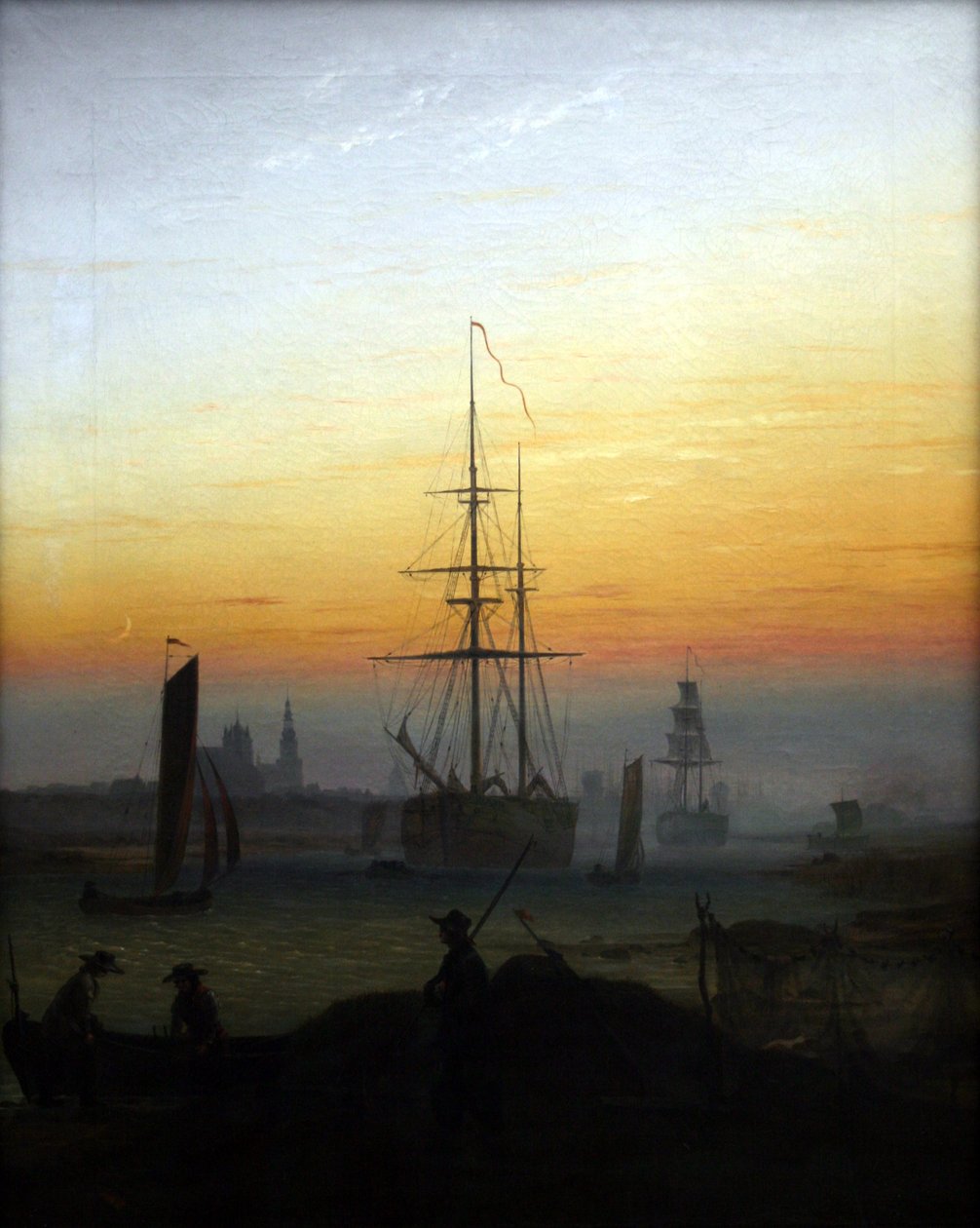 Tysk: Der Greifswalder Hafen Havnen i Greifswald af Caspar David Friedrich