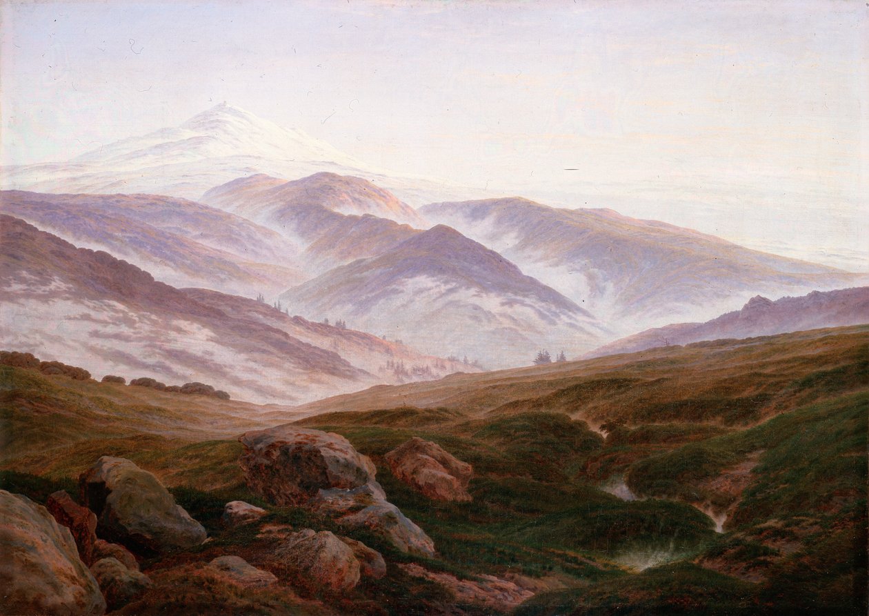 Tysk: Erinnerungen an das Riesengebirge Erindringer om de gigantiske bjerge af Caspar David Friedrich