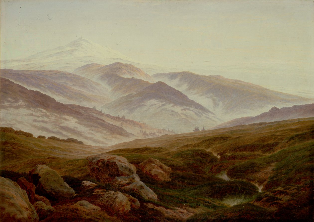 Tysk: Erinnerungen an das Riesengebirge Erindringer om de gigantiske bjerge af Caspar David Friedrich