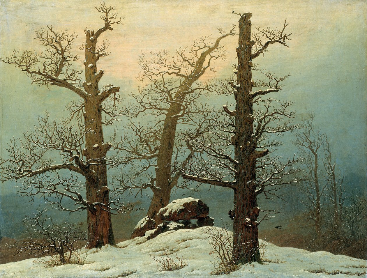 Tysk: Hünengrab im Schnee Cairn i sne af Caspar David Friedrich