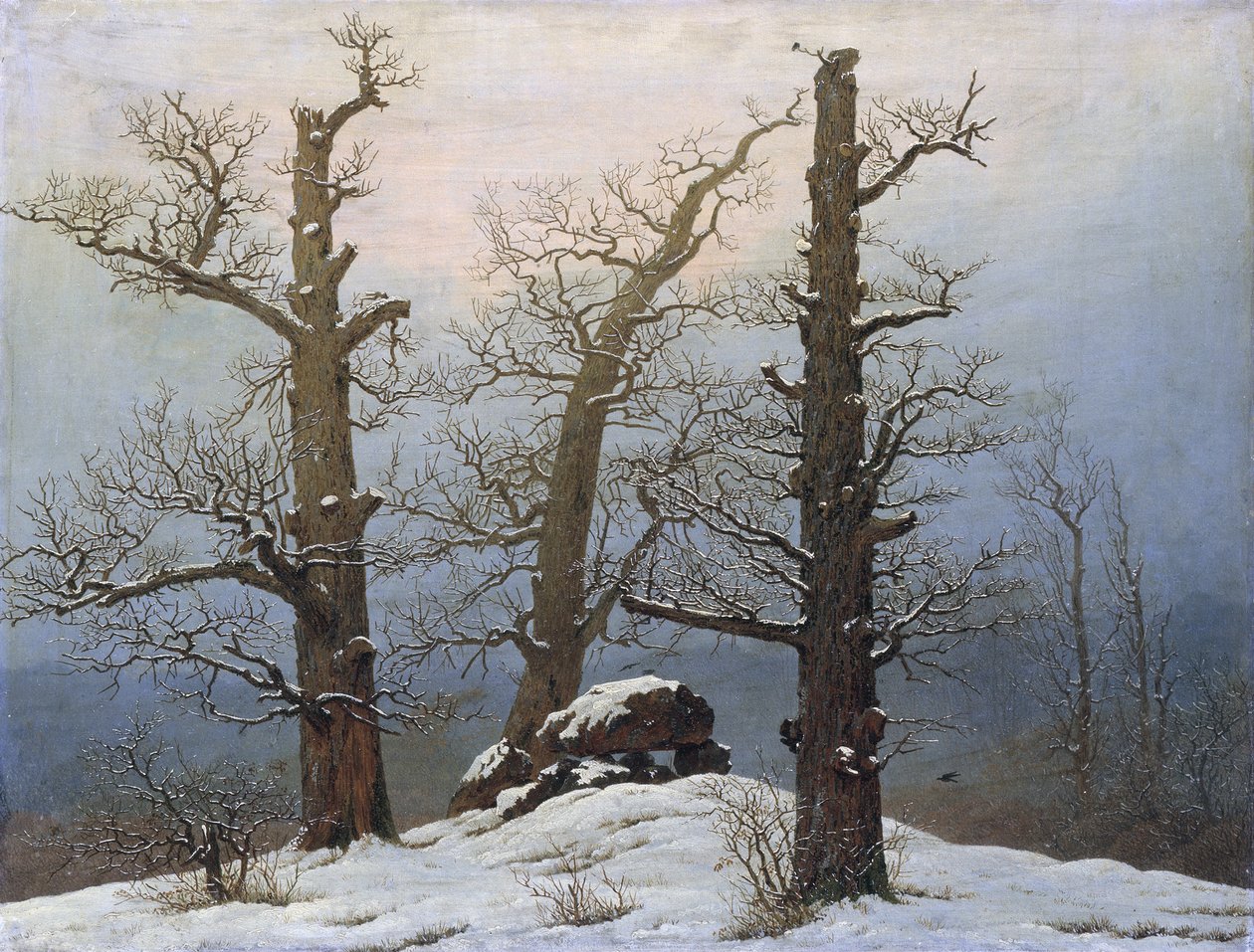 Tysk: Hünengrab im Schnee Cairn i sne af Caspar David Friedrich