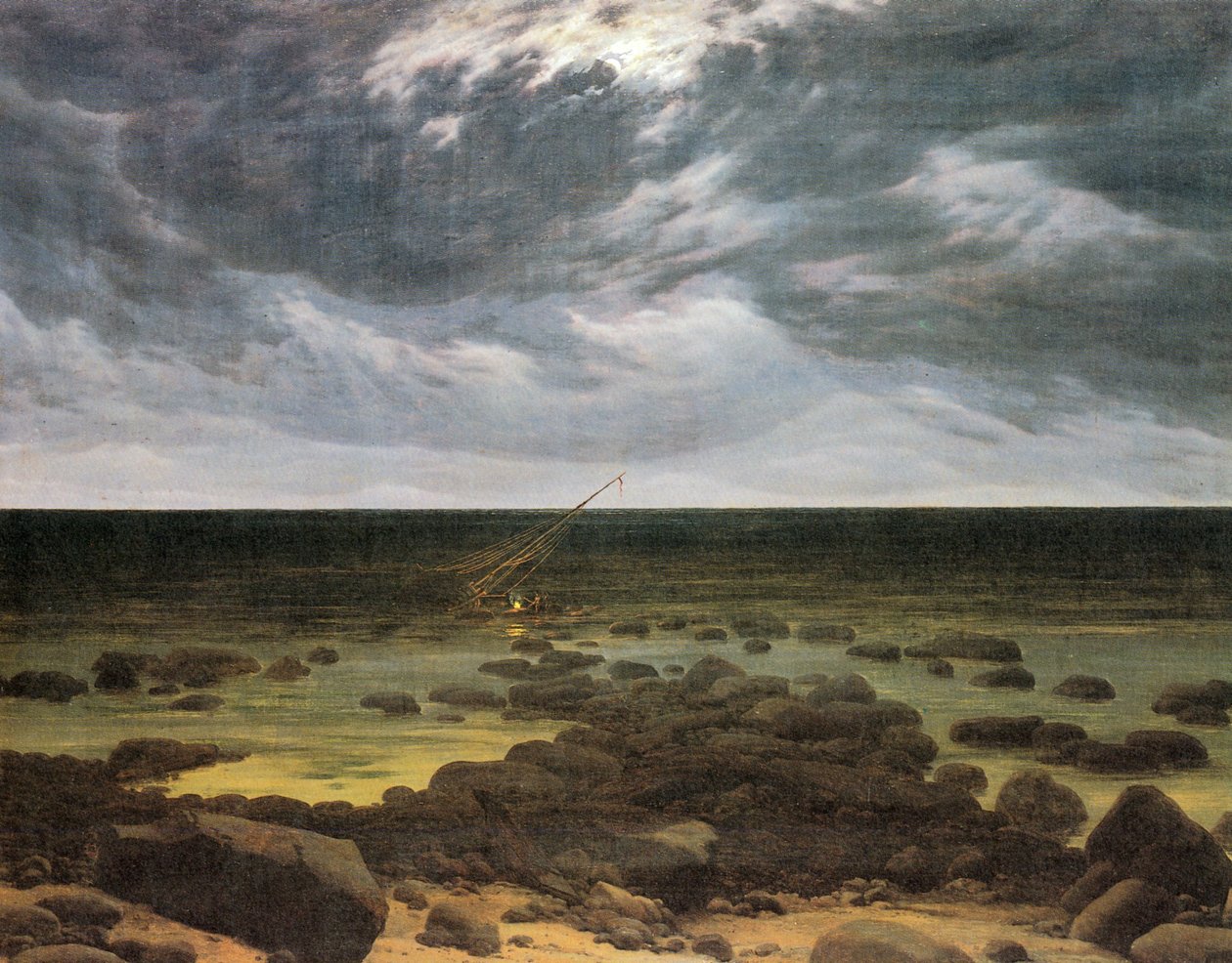 Tysk: Seashore by Moonlight Seashore by Moonlight af Caspar David Friedrich