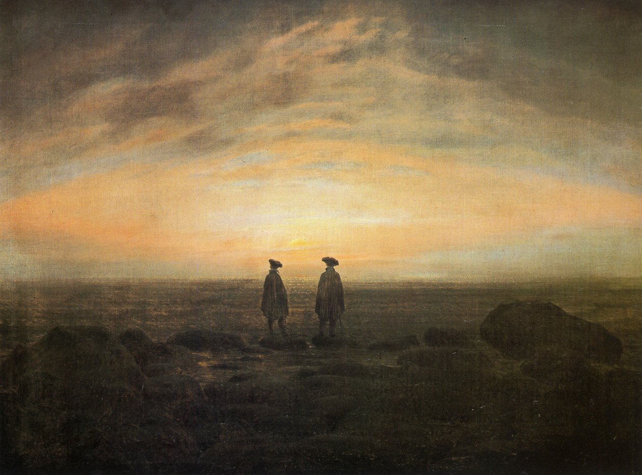 Tysk: Zwei Männer am Meer To mænd ved havet af Caspar David Friedrich