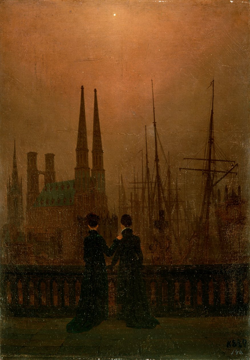 Havn ved Nattesøstre, 1818-1820. af Caspar David Friedrich