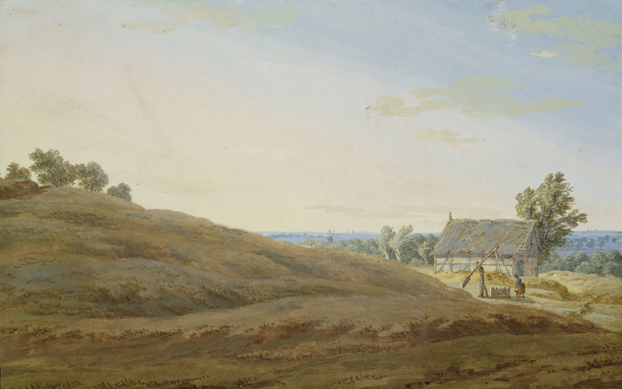 Hytte med en Brønd på Rugen af Caspar David Friedrich