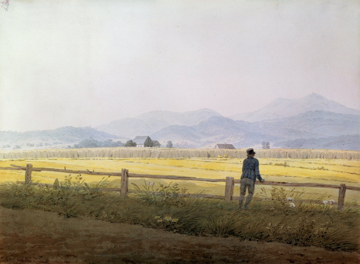 Landskab, begyndelsen af 1800-tallet af Caspar David Friedrich