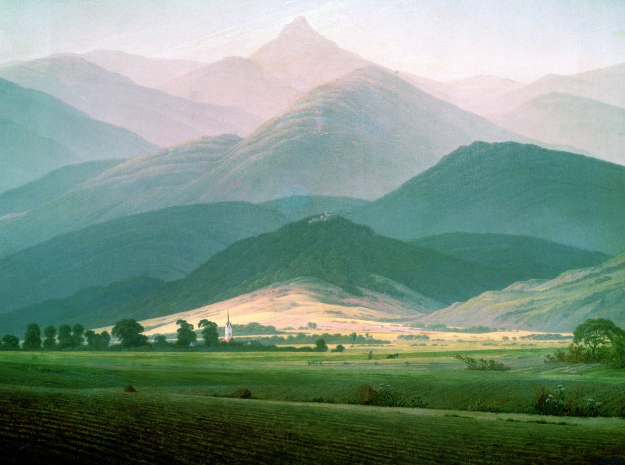 Landskab i Riesengebirge af Caspar David Friedrich