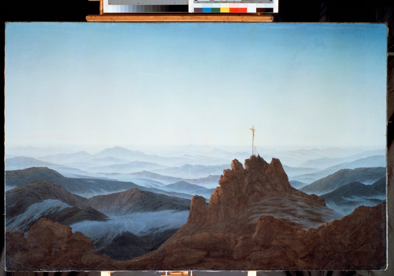 Landskab af Matinee på Geants-bjergene (olie på lærred af Caspar David Friedrich