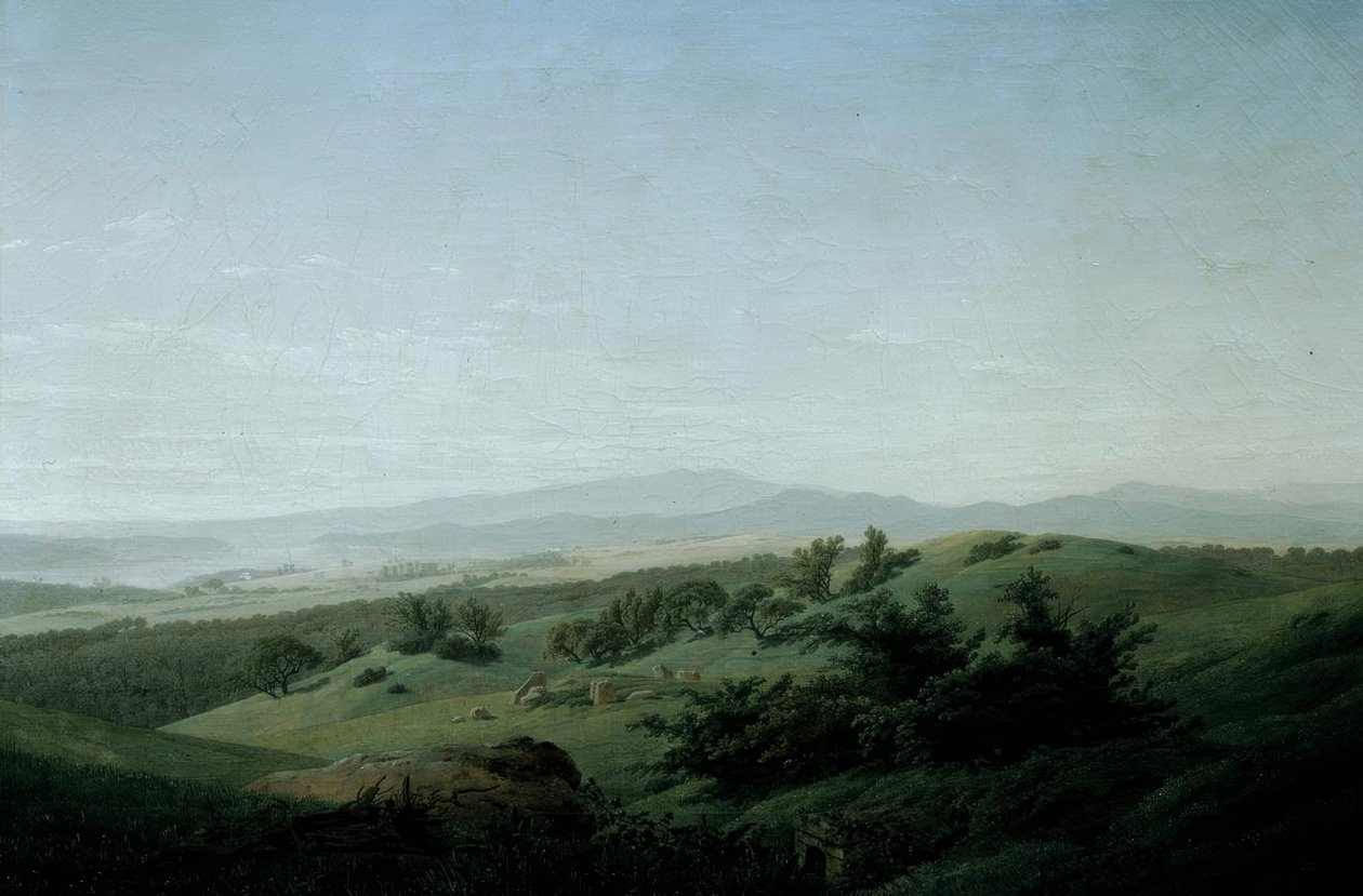 Landskab med sø af Caspar David Friedrich