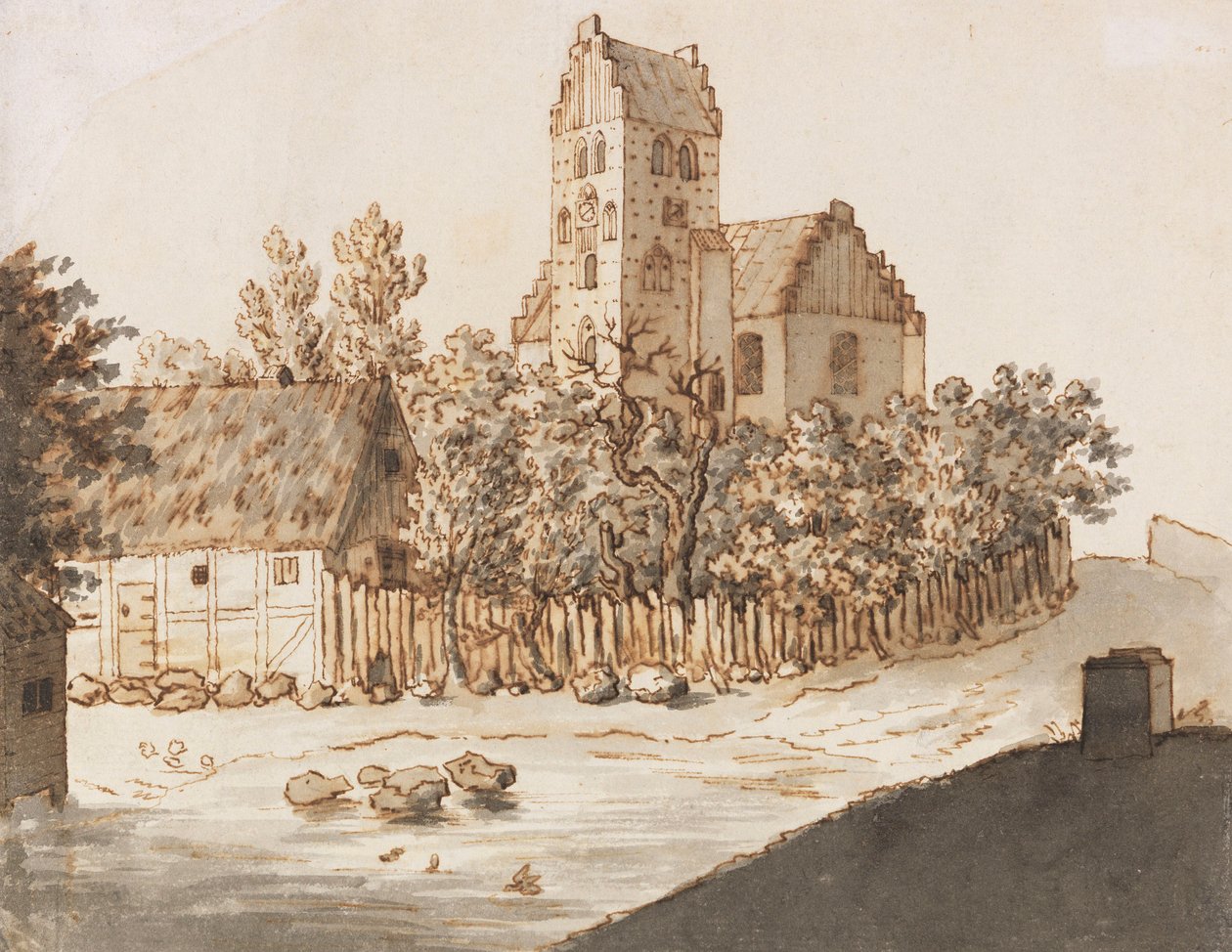 Lyngby Kirke af Caspar David Friedrich
