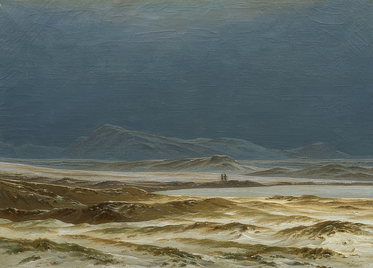 Nordisk landskab om foråret. Omkring 1825 af Caspar David Friedrich