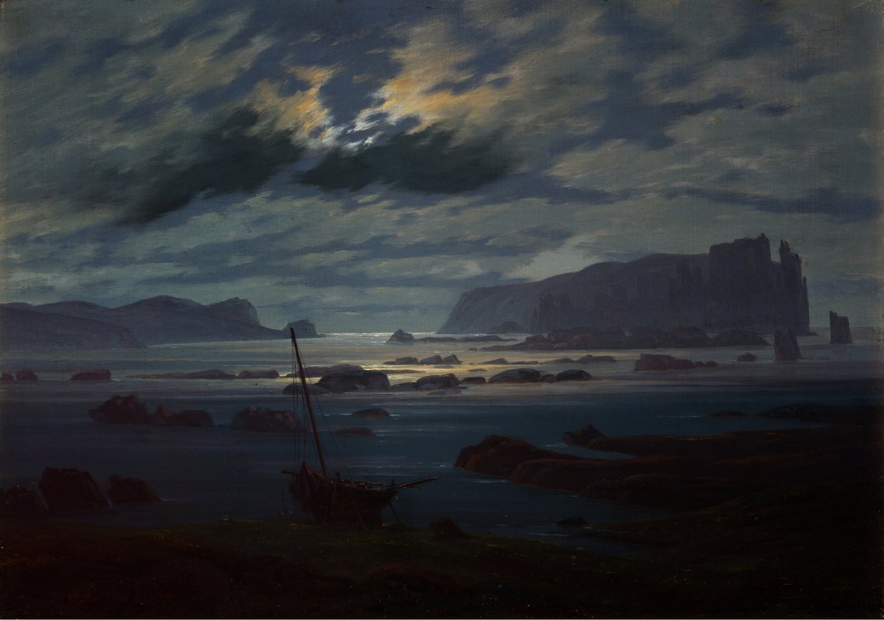Det Nordlige Hav i måneskin af Caspar David Friedrich