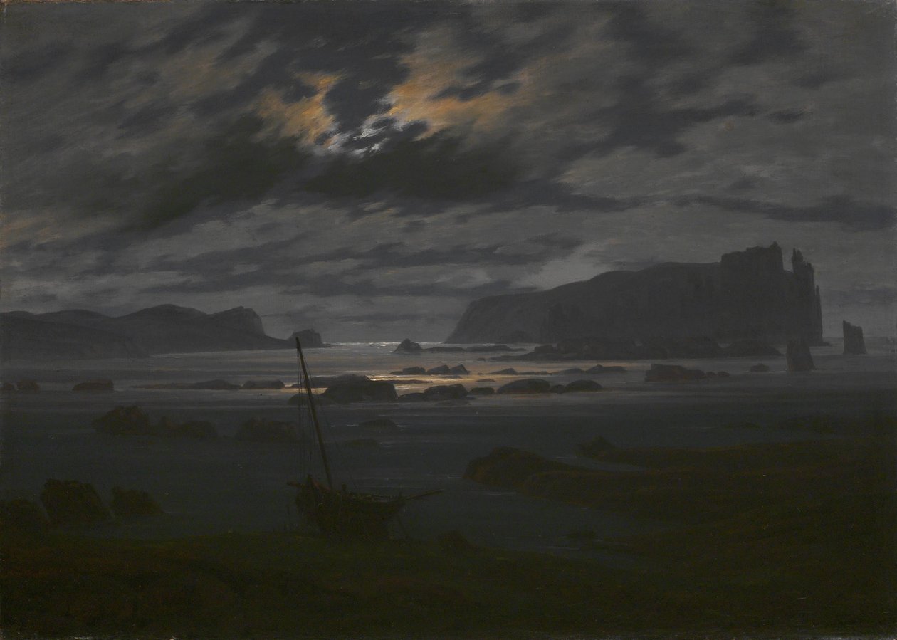 Nordhavet i måneskin, ca. 1823 af Caspar David Friedrich