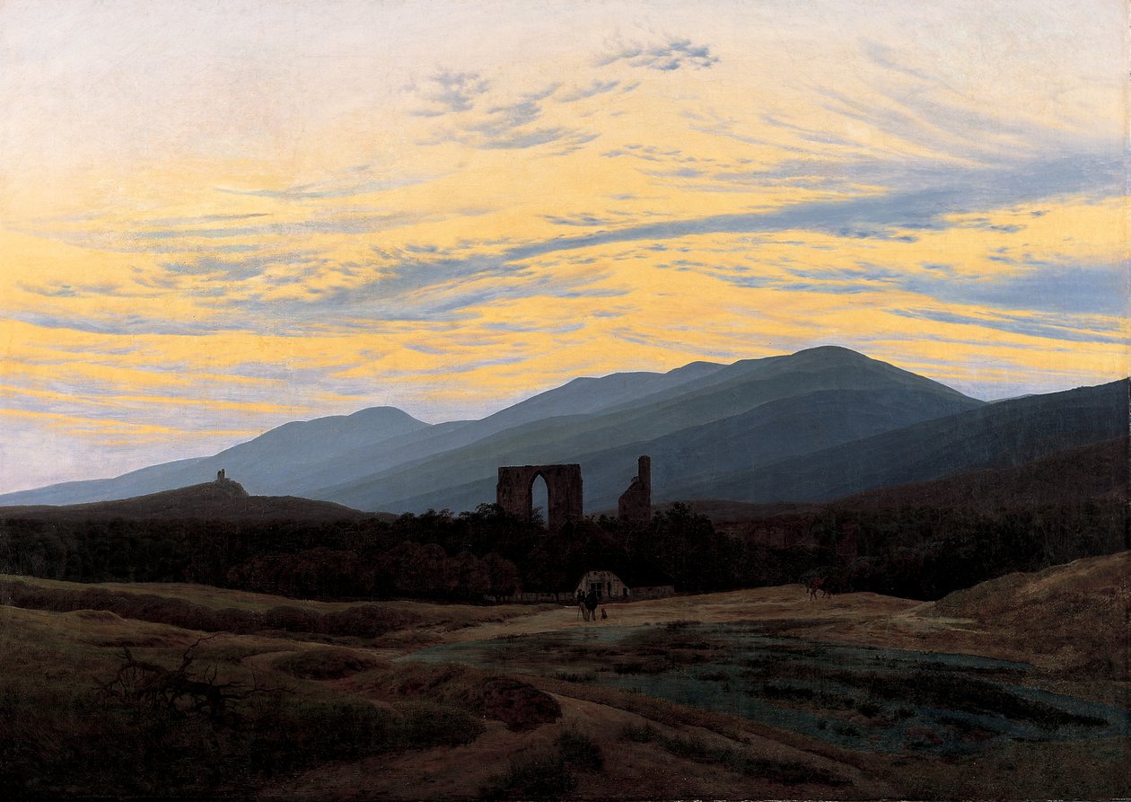 Ruinerne af Eldena Abbey i Riesengebirge, ca 1834 af Caspar David Friedrich