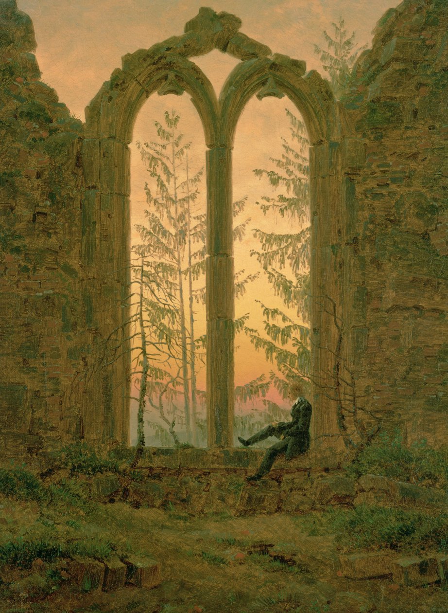 Ruinerne af Oybin-klosteret (Drømmeren) 1835-40 (olie på lærred) af Caspar David Friedrich
