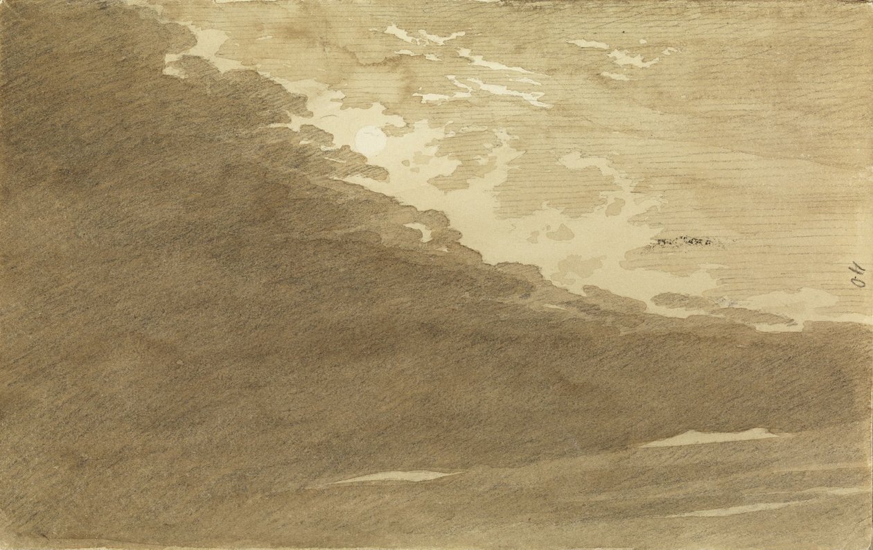 Skyobservation i måneskin af Caspar David Friedrich