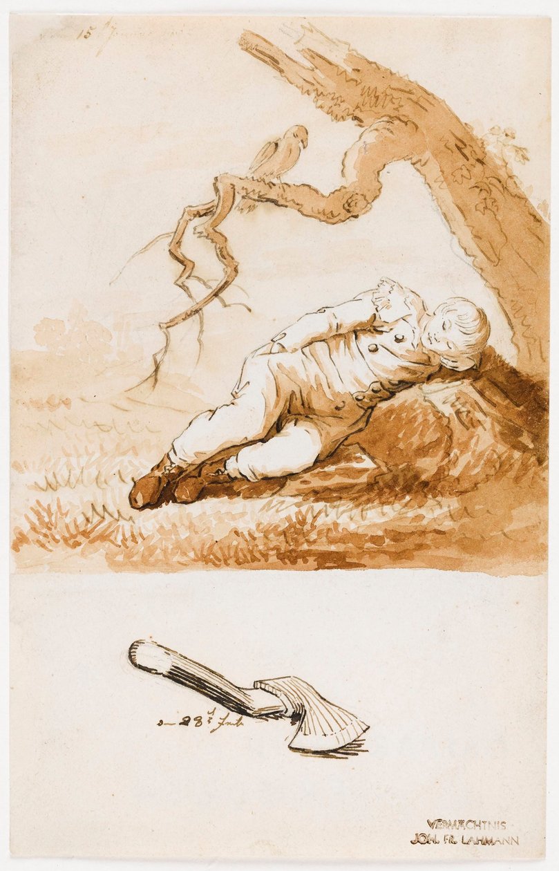 Sovende dreng af Caspar David Friedrich