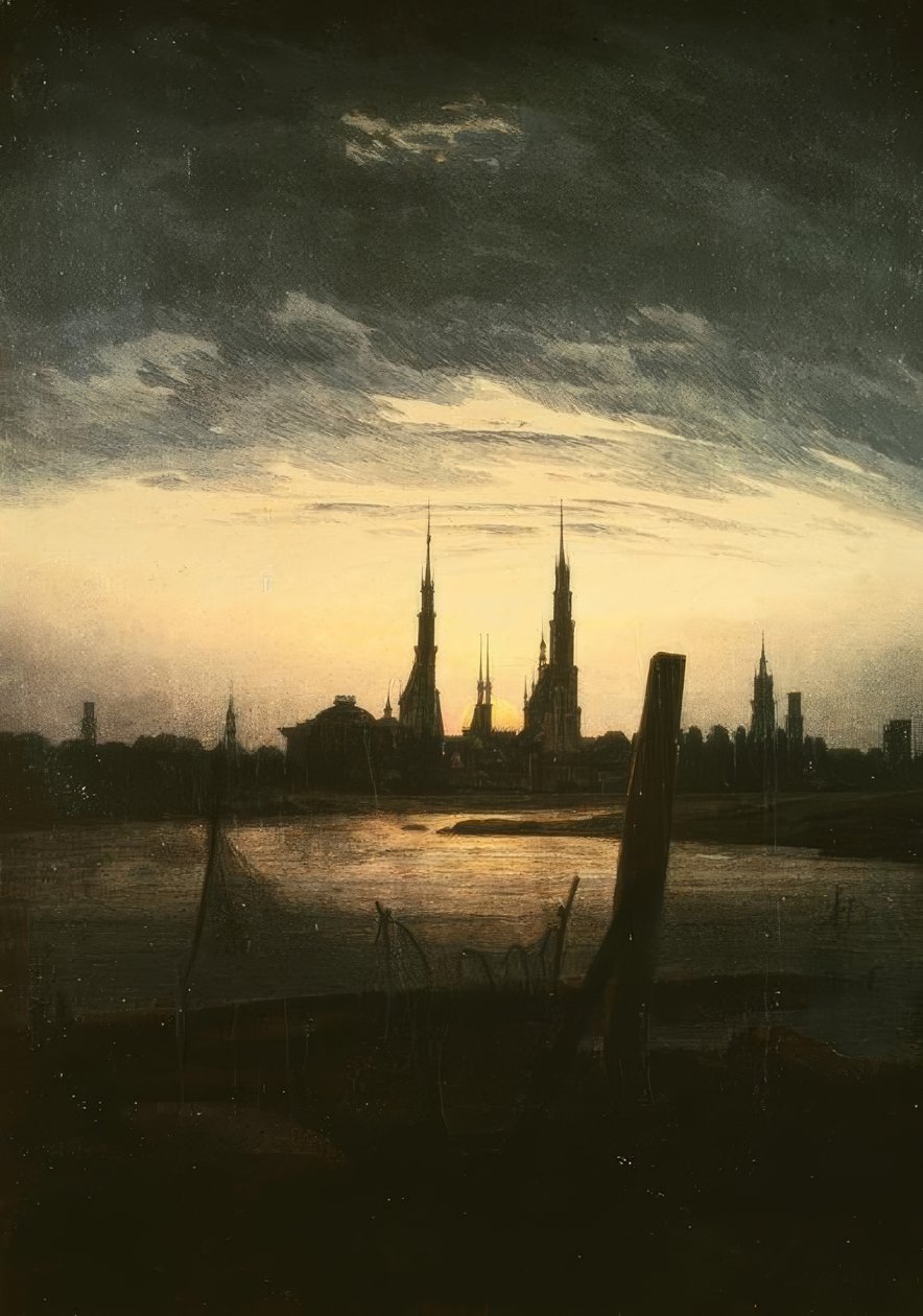By ved måneopgang af Caspar David Friedrich