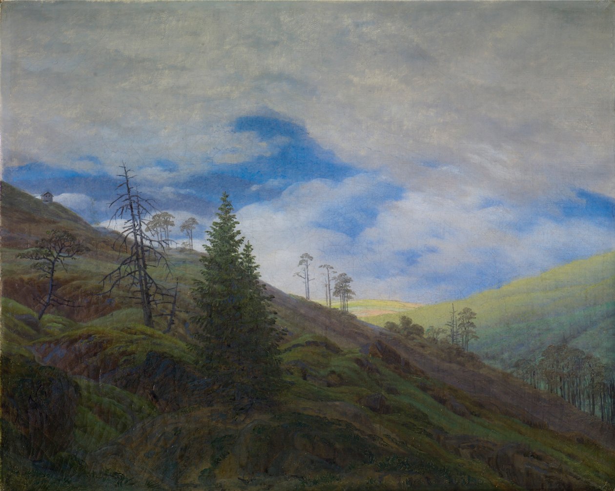 Solbrud i Giant Mountains af Caspar David Friedrich