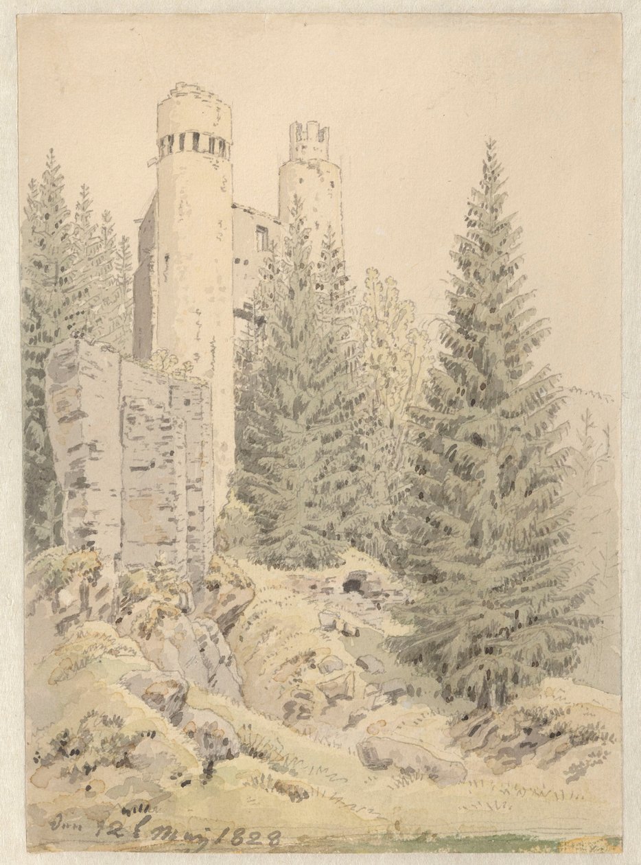 Oversigten over udgifterne til »The Ruin« i Bilina af Caspar David Friedrich