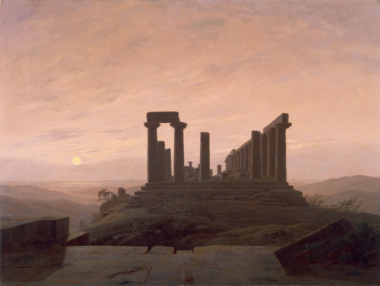 Junos tempel i Agrigento, af Caspar David Friedrich (1774-1840). af Caspar David Friedrich
