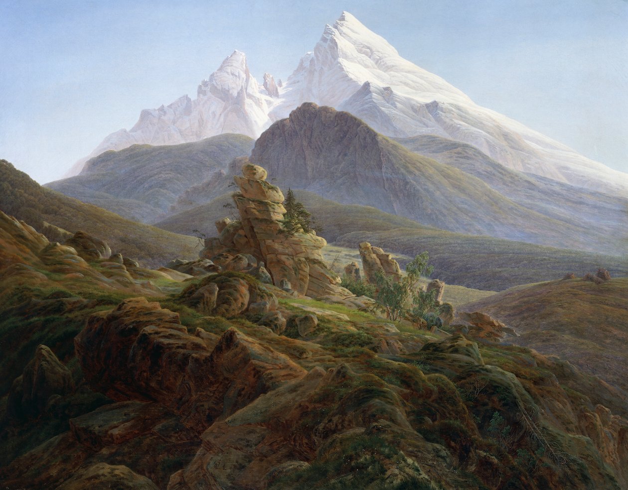 The Watzmann (olie på lærred) af Caspar David Friedrich