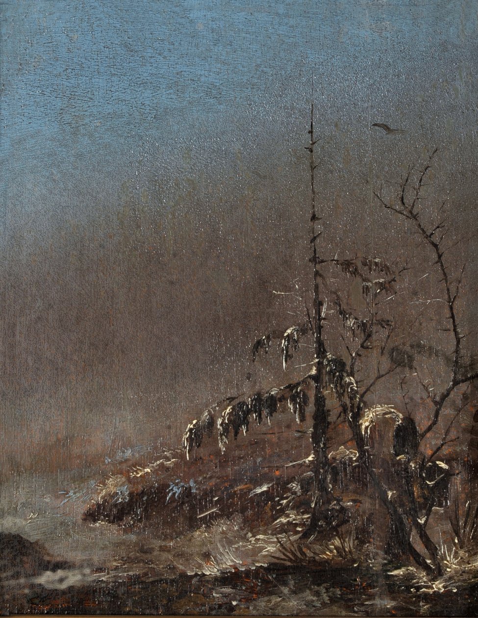 Et lille træ dækket af sne af Caspar David Friedrich