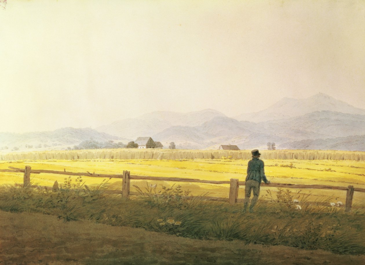 Udsigt over Schmiedebergerkamm, ca. 1837 (akvarel på papir) af Caspar David Friedrich