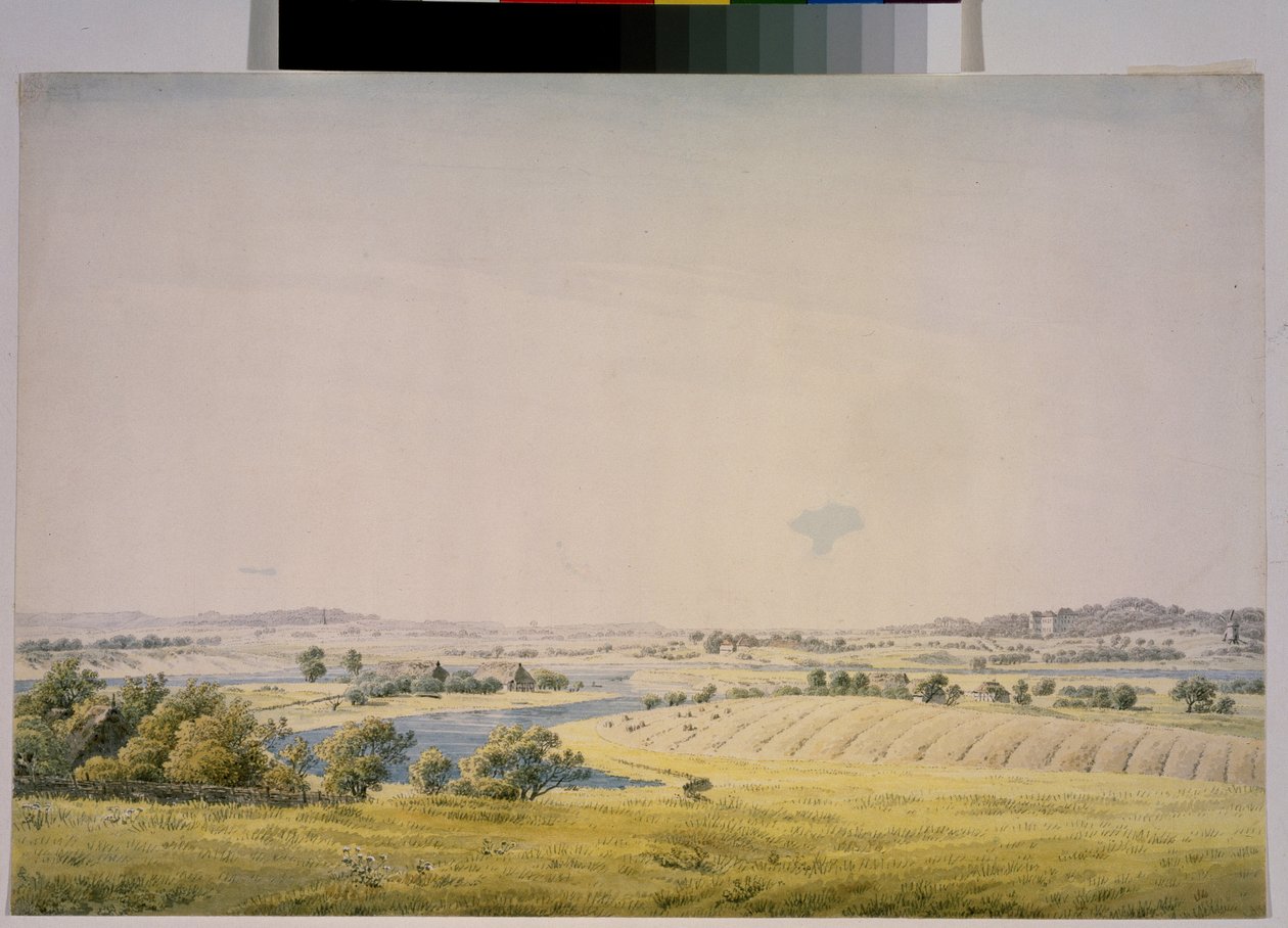 ""Udsigt over Putbus og omgivelser i Tyskland"" (Udsigt over Putbus) Akvarel af Caspar David Friedrich (1774-1840) 1824-1825 Pushkin Museum Moskva af Caspar David Friedrich