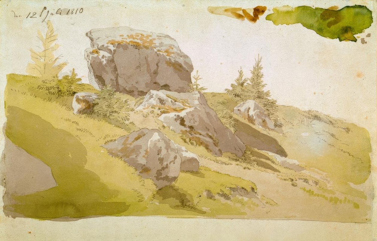Eng med klipper i Giant Mountains af Caspar David Friedrich