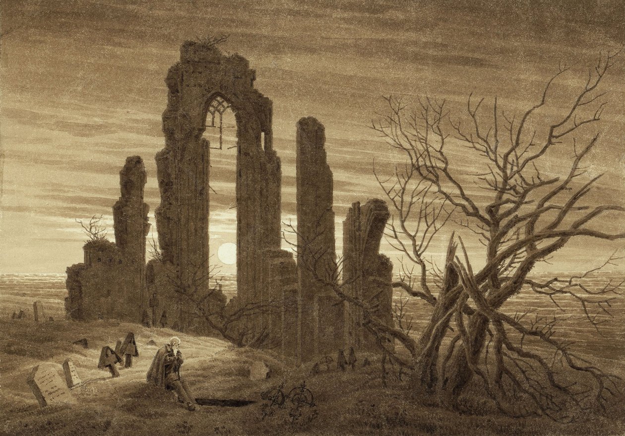 Vinter - Nat - Alderdom og død fra tidspunkter på dagen og aldre af menneskets cyklus, 1803 af Caspar David Friedrich