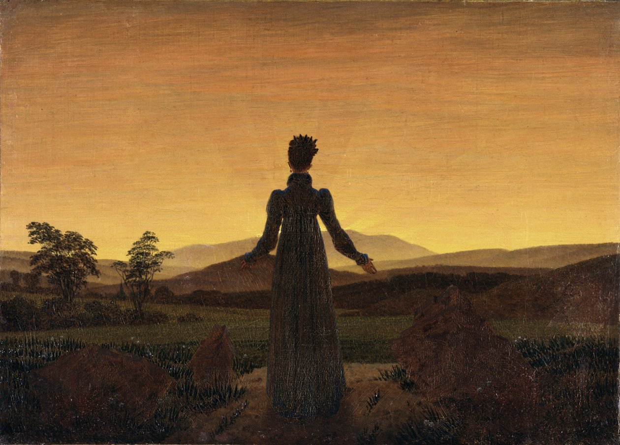 Kvinde før den opgående sol, ca 1818 af Caspar David Friedrich
