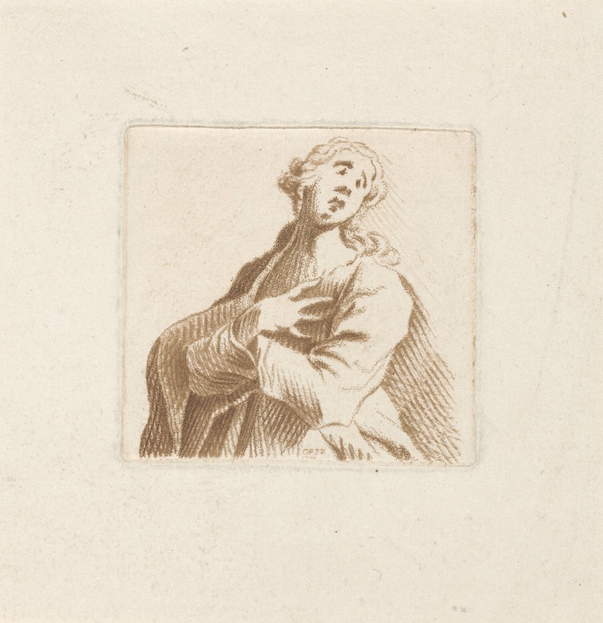Buste af en kvinde, i fortvivlelse af Caspar Jacobsz. Philips