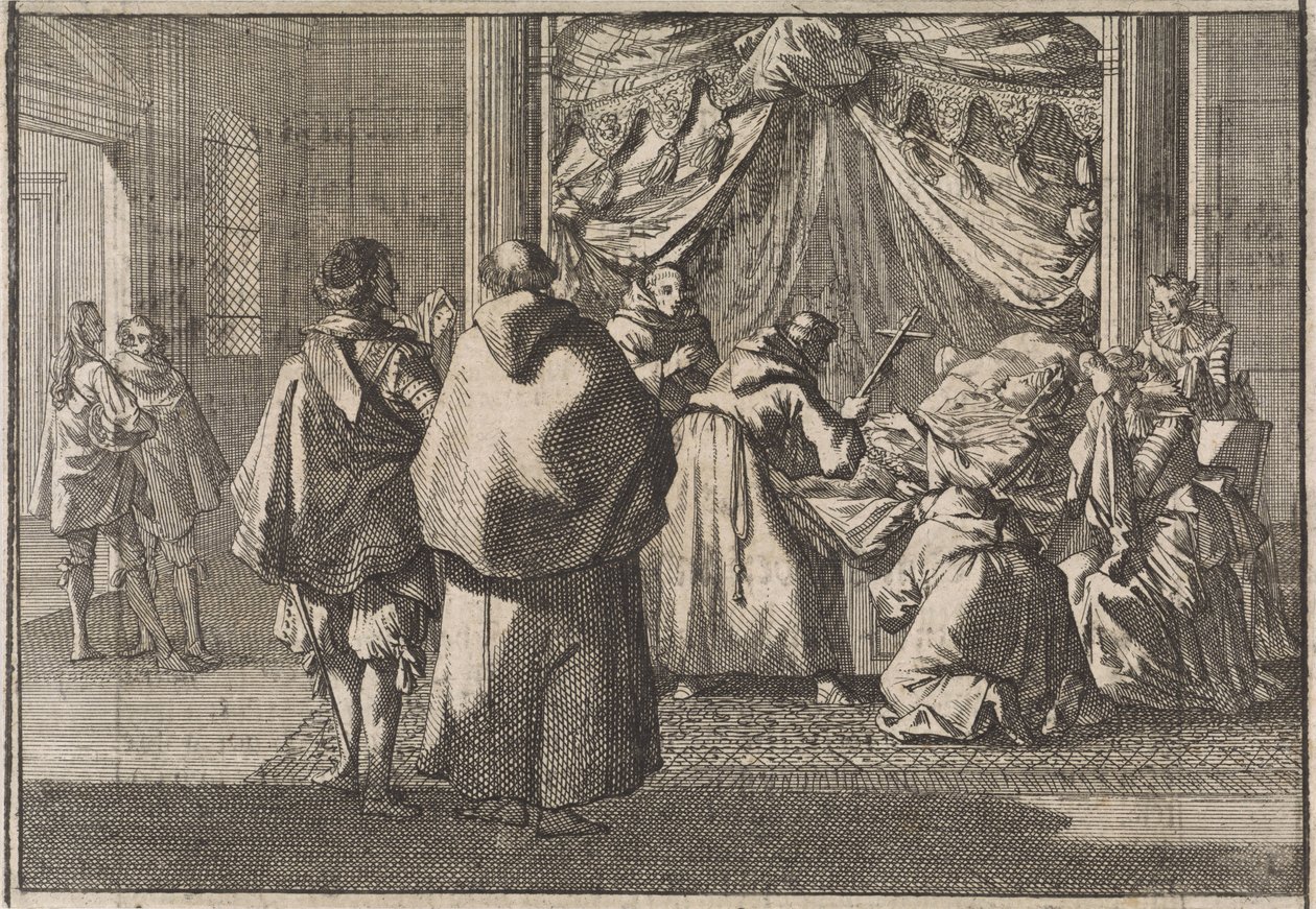 Død af Infante Isabella, guvernør i Nederlandene, i Bruxelles, 1633 af Caspar Luyken (attributed to)