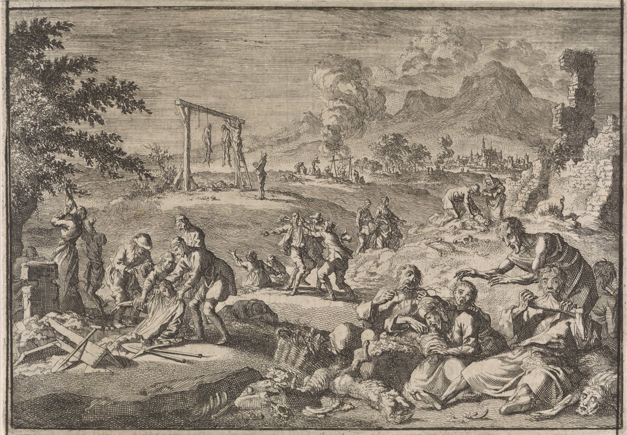 Hungersnød i Tyskland, 1637 af Caspar Luyken (attributed to)