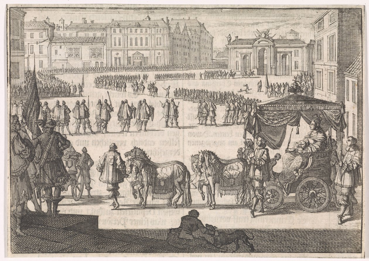 Indsættelse af Christina, Sveriges dronning i Stockholm, 1650 af Caspar Luyken (attributed to)