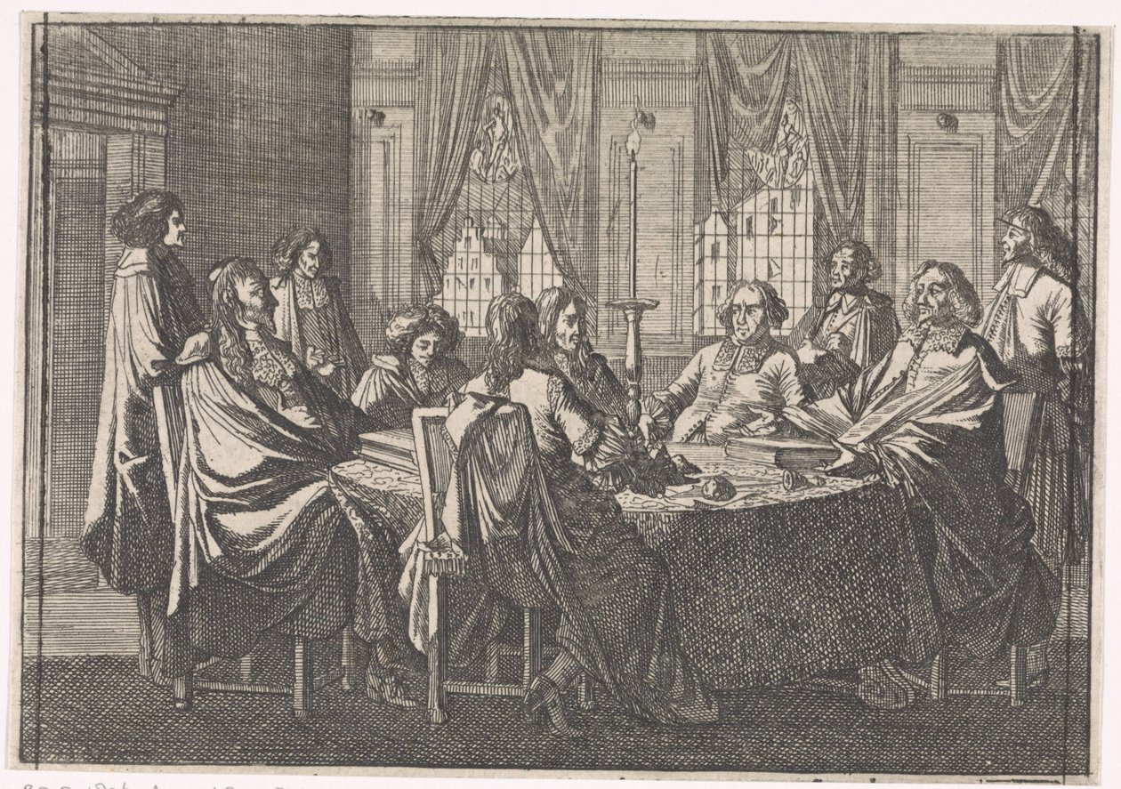 Forhandlinger under freden i Münster, 1648 af Caspar Luyken (attributed to)