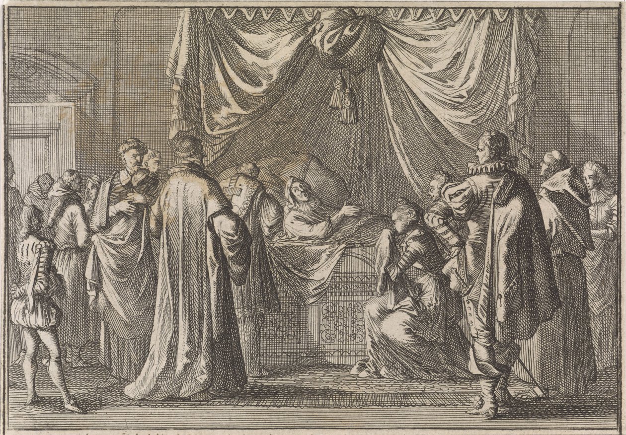 Maria de Medicis dødsleje, 1642 af Caspar Luyken (attributed to)