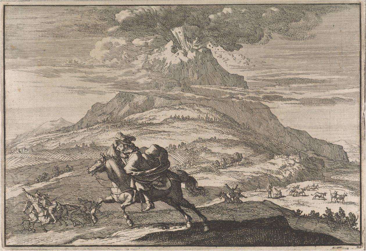 Vulkanen Vesuvs udbrud, 1631 af Caspar Luyken (attributed to)