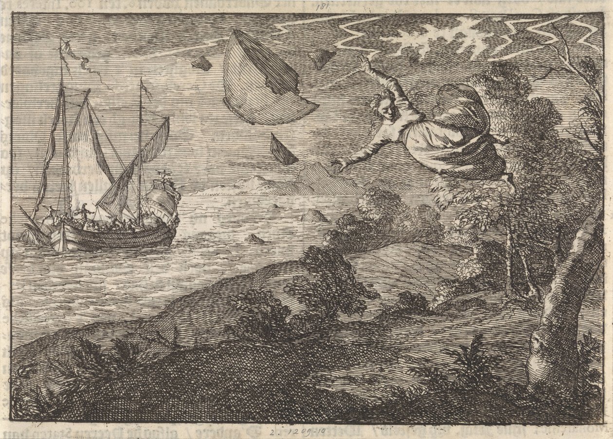 Stærke vinde på Malmøs kyst, 1679 af Caspar Luyken