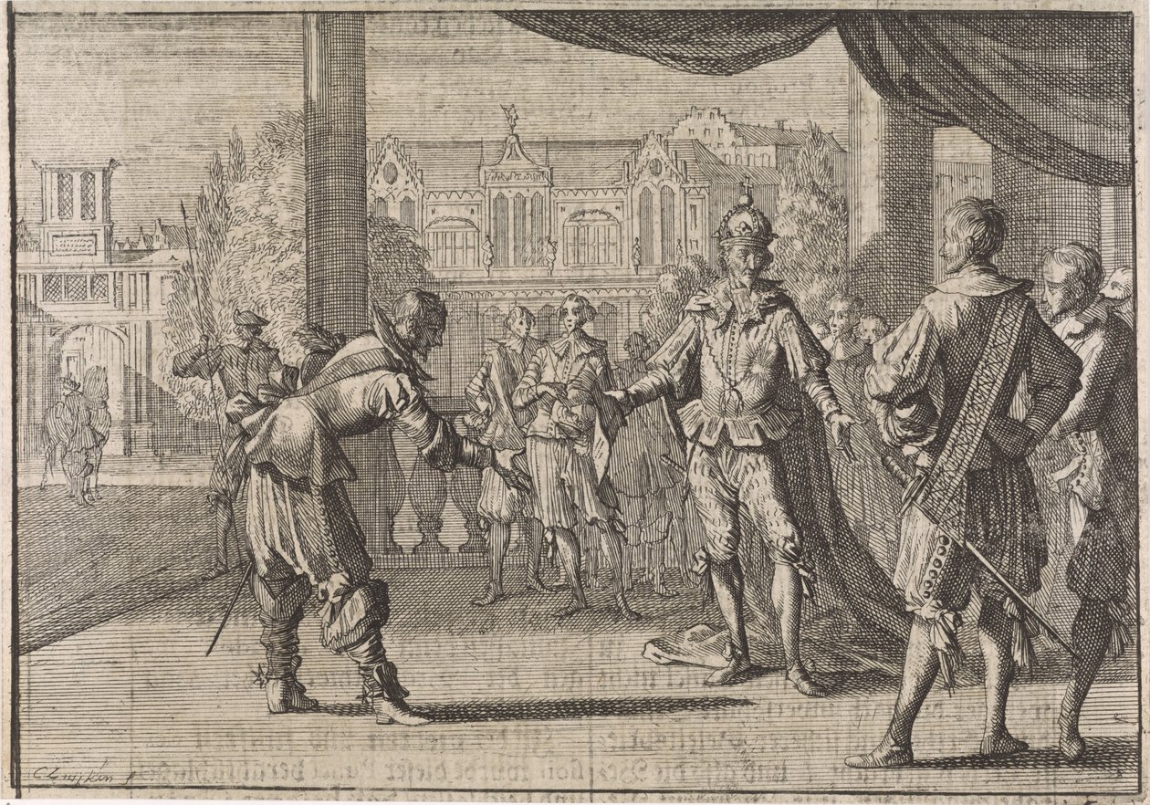 Kejser Ferdinand III lykønskes med fødslen af ​​sin søn Leopold, 1640 af Caspar Luyken