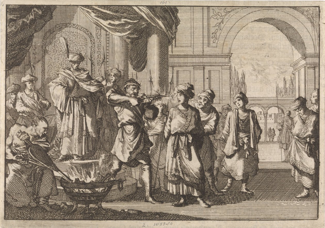 Selim IV, Shah af Persien, med sin bror blindet af et glødende jern, 1694 af Caspar Luyken