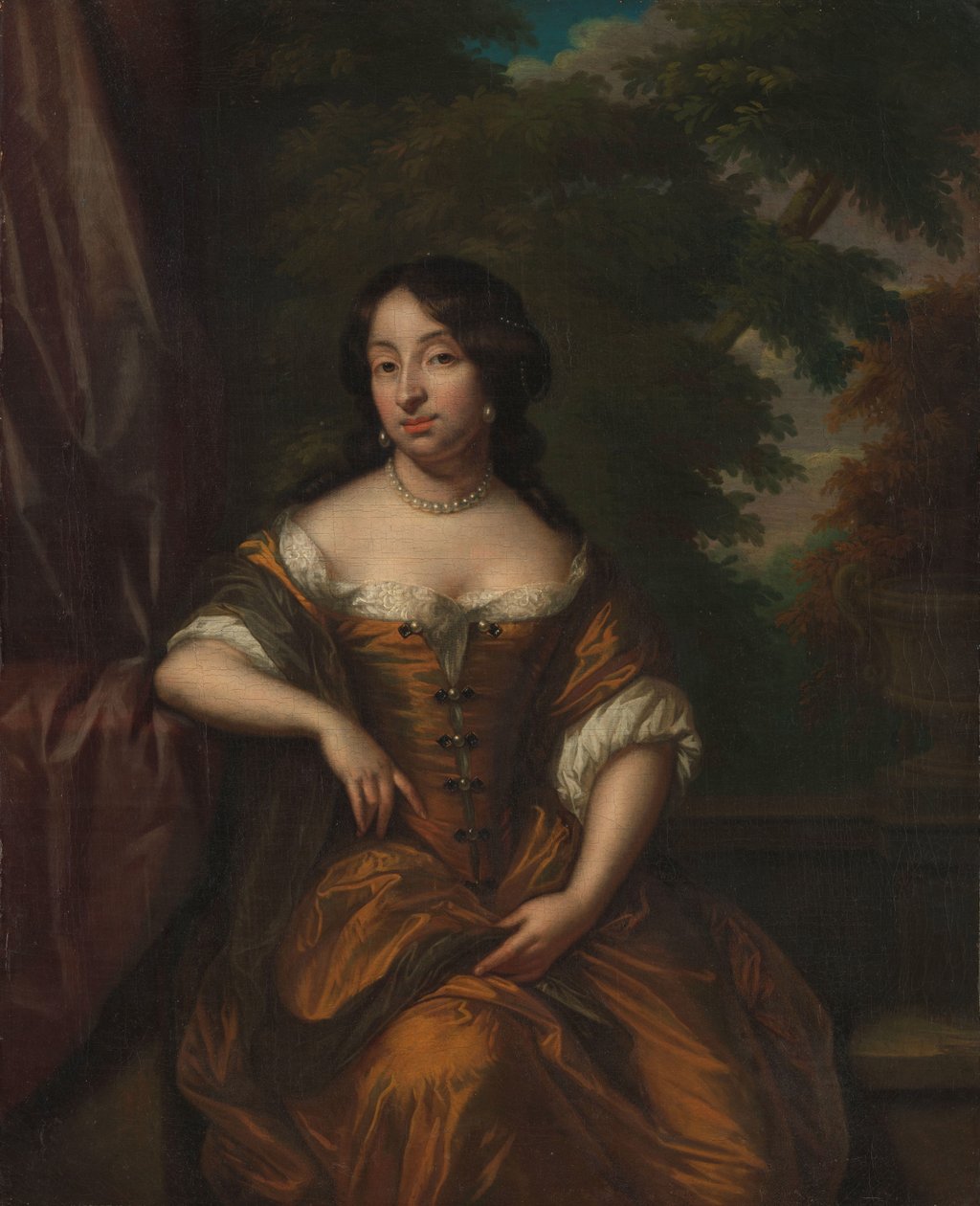 Portræt af Anna Maria Hoeufft 91646-1715), hustru til Jan Boudaen Courten af Caspar Netscher (copy after)