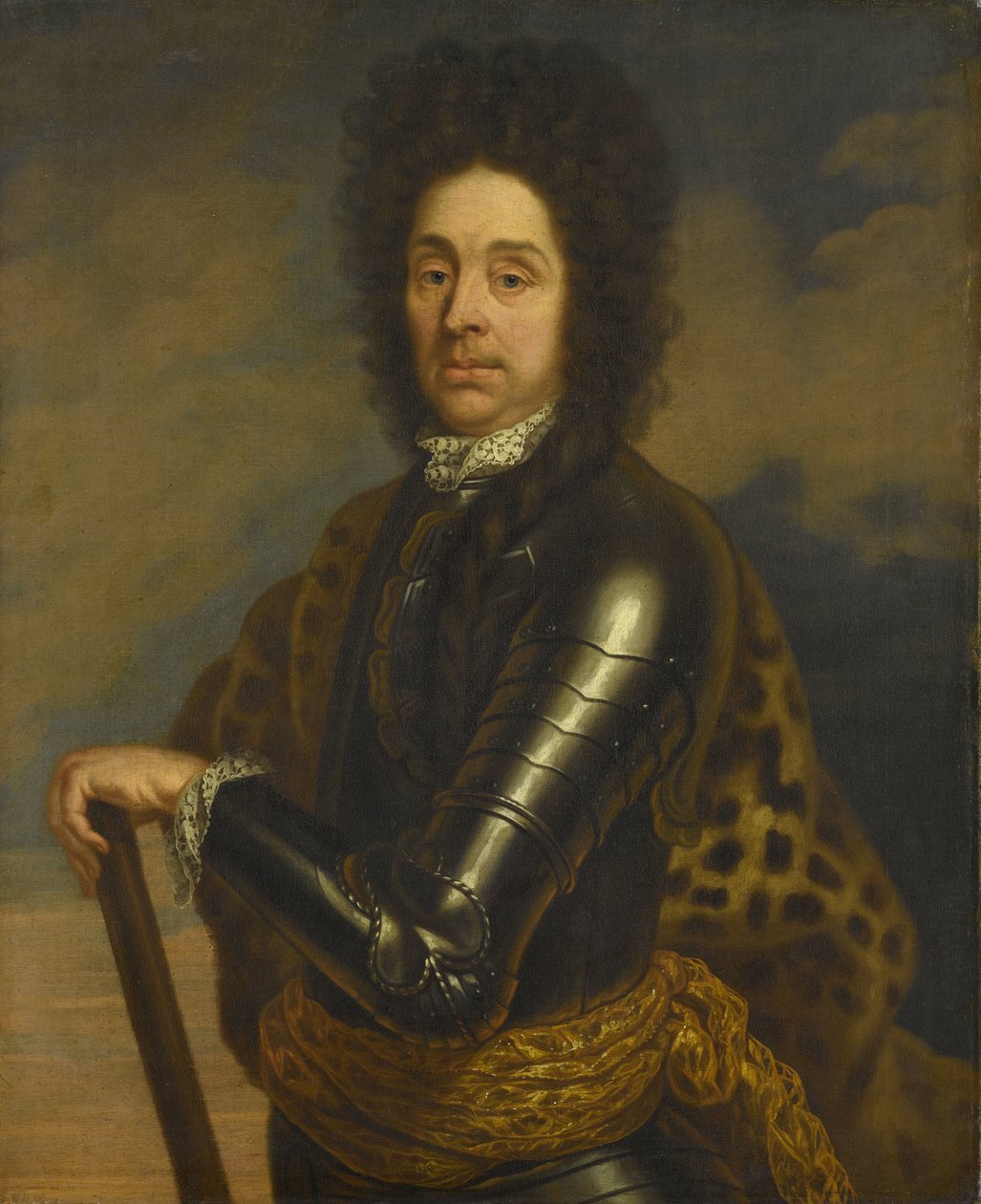 Portræt af Menno Baron van Coehoorn (1641-1704). General i Artilleri- og Befæstningsingeniøren af Caspar Netscher (copy after)