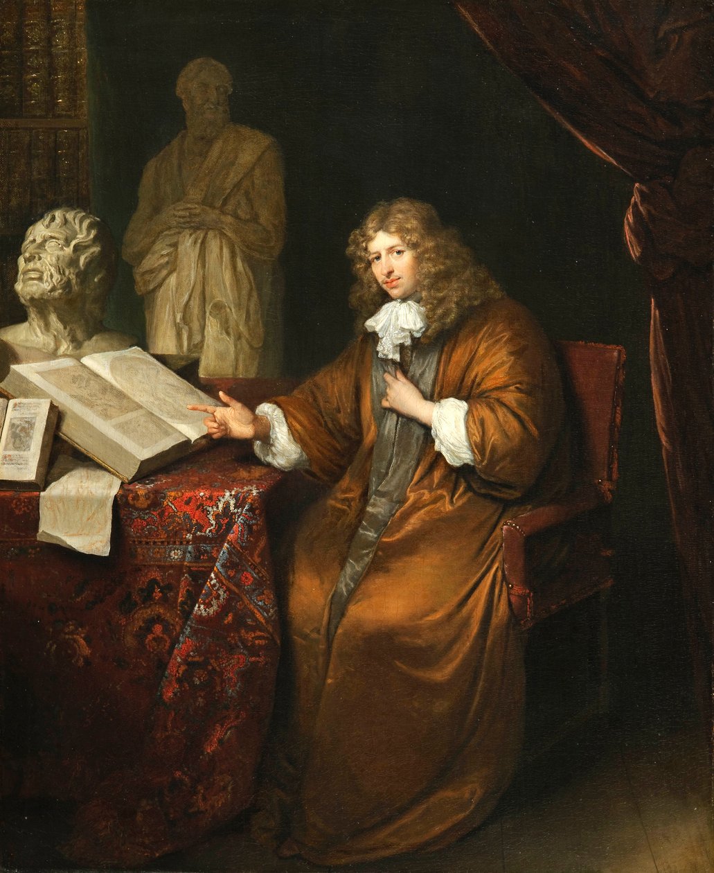 ""Portræt af Abraham van Lennep (1627-1678)"" (Portræt af samleren Abraham van Lennep) Peinture de Caspar Netscher (1639-1684) af Caspar Netscher