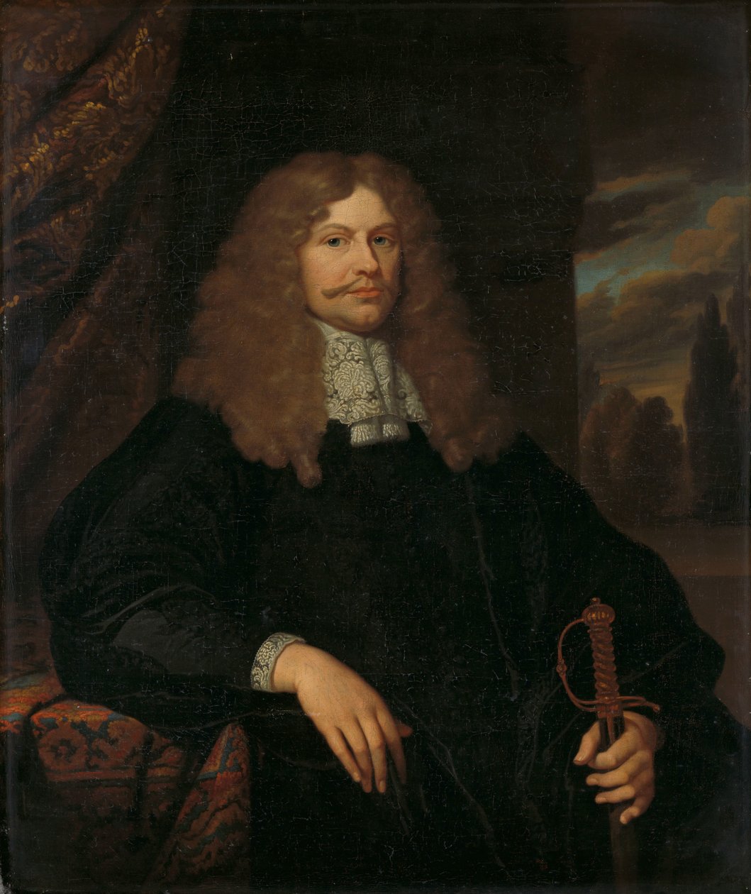 Portræt af Cornelis Backer (1633-81), rådmand, rådmand og oberst for Amsterdam-militsen af Caspar Netscher