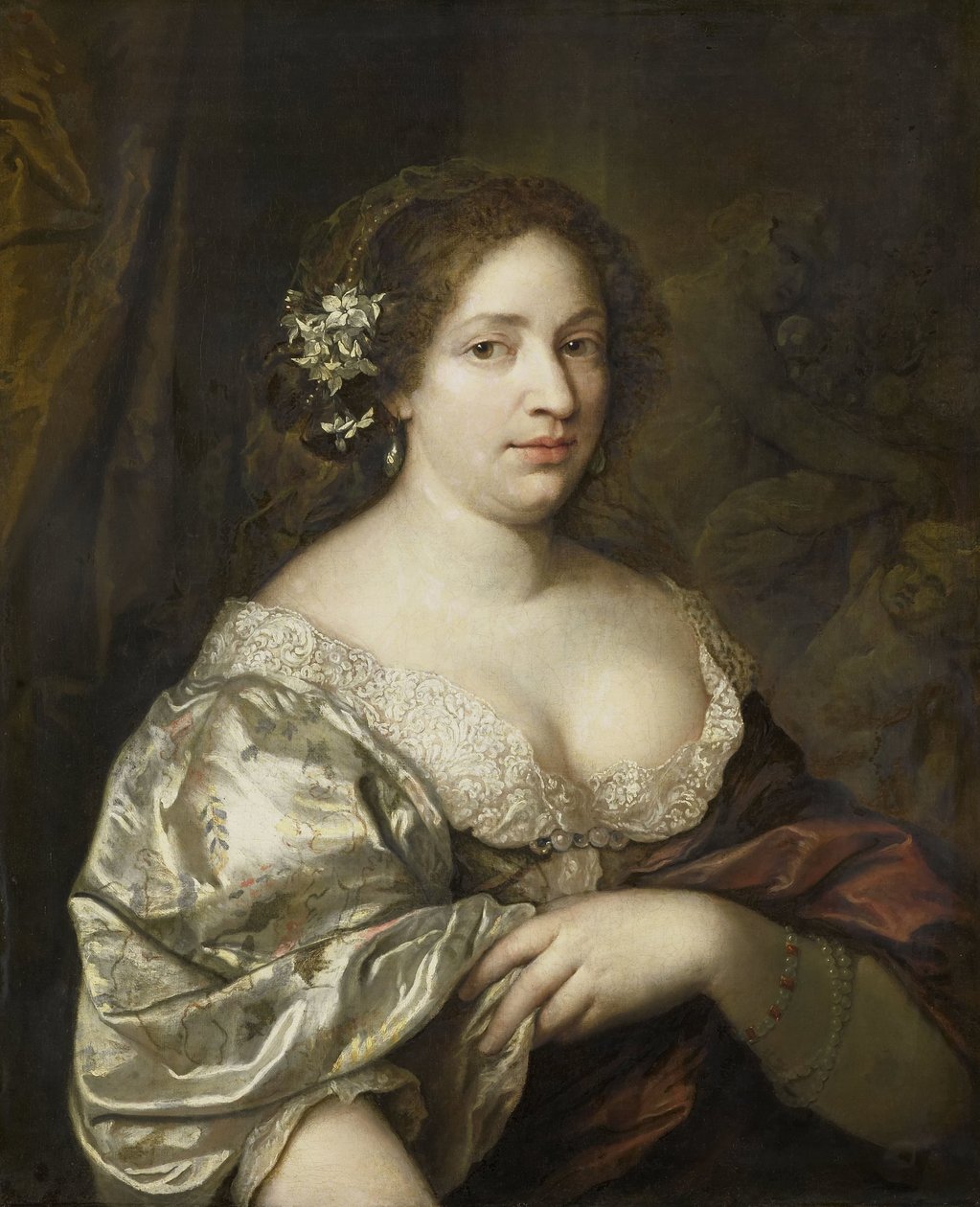 Portræt af Margaretha Godin (d. 1694), kunstnerens hustru af Caspar Netscher
