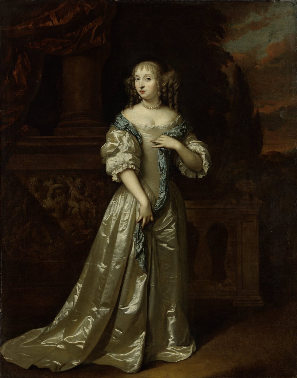 Portræt af Philippina Staunton, kone til Roelof van Arkel (1632-1709), herre over Broeckhuijsen af Caspar Netscher