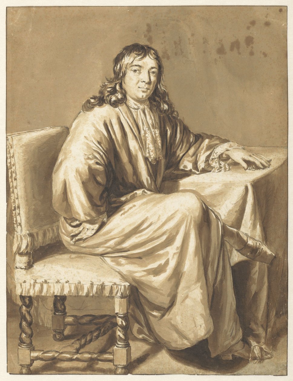 Portræt af Cornelis de Man af Caspar Netscher